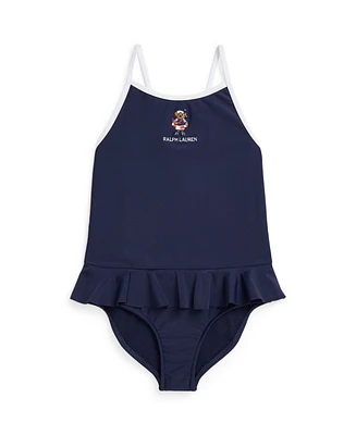 Polo Ralph Lauren Toddler and Little Girls Polo Bear One-Piece Swimsuit