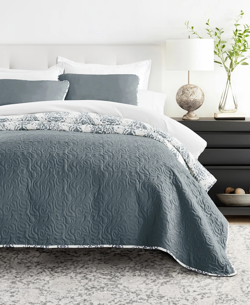 ienjoy Home Distressed Diamond Reversible 3-Pc. Lightweight Quilt Set