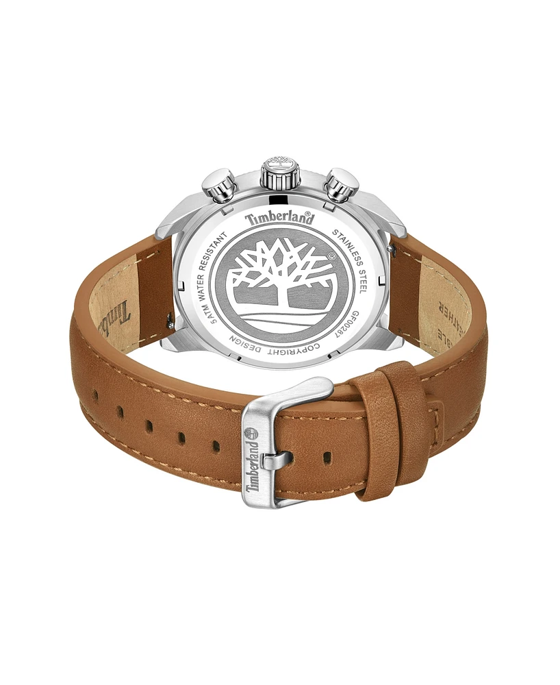 Timberland Men's Dress Sport Brown Genuine Leather Watch, 46mm