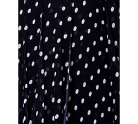 Betsy & Adam Women's Tie-Back Polka Dot Chiffon Dress