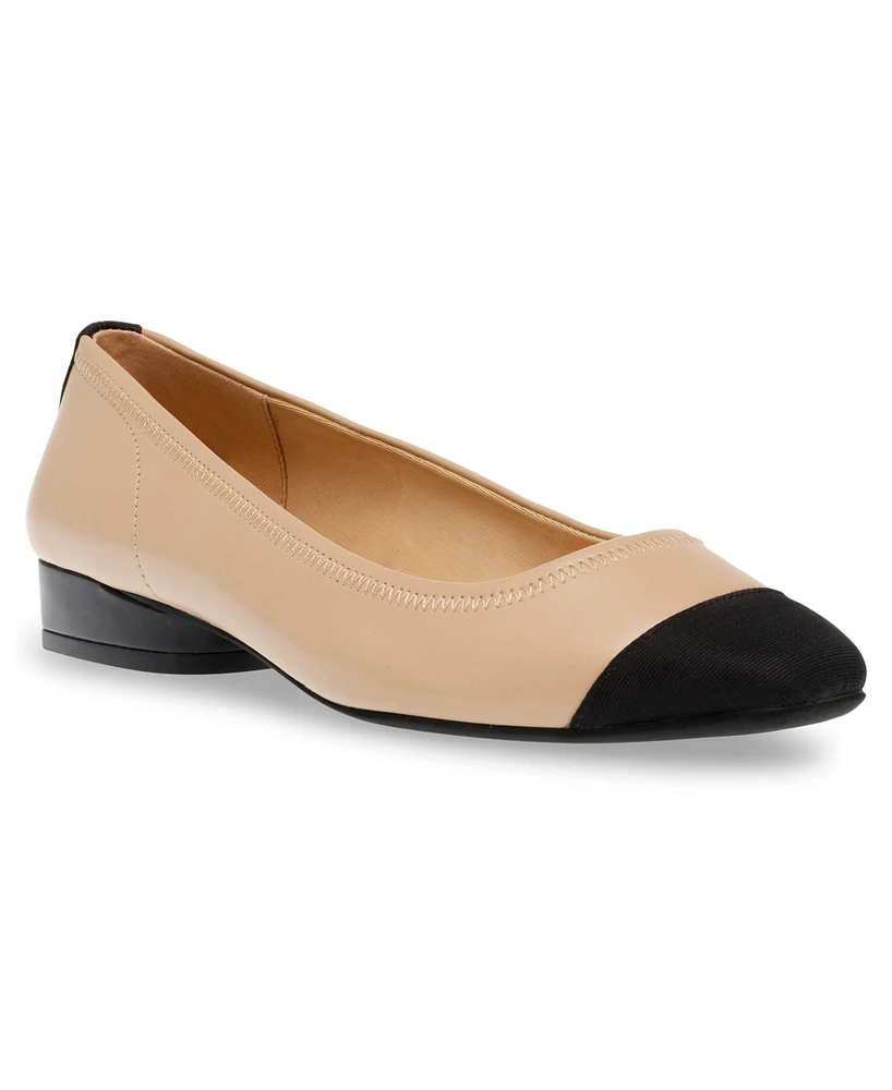 Anne Klein Women's Carlie Almond Toe Ballet Flats