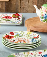 Certified International Greenhouse Dinner Plates, Set of 4, Service for 4