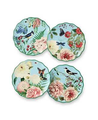 Certified International Flora Canape Plates, Set of 4, Service for 4