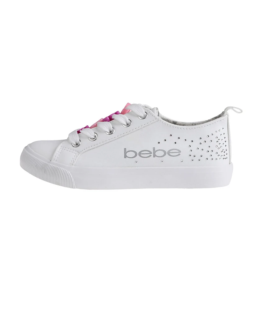 Bebe Little Girls Low Top with Rhinestone Spray Sneakers