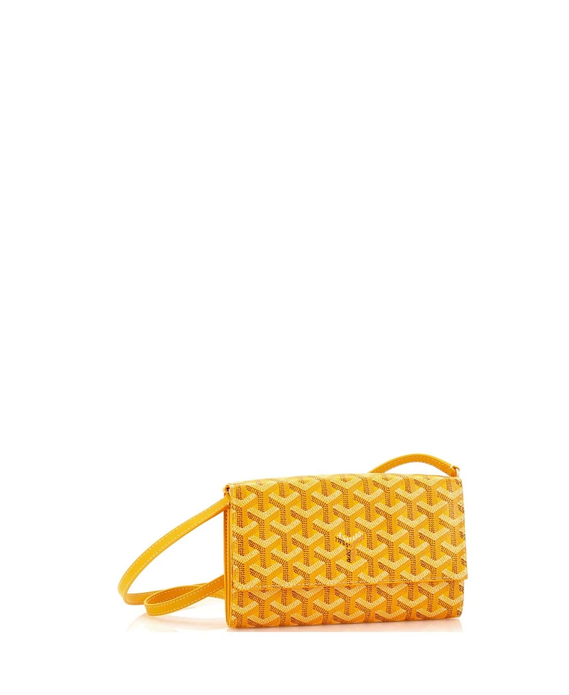Pre-Owned Goyard Varenne Continental Wallet with Strap Coated Canvas