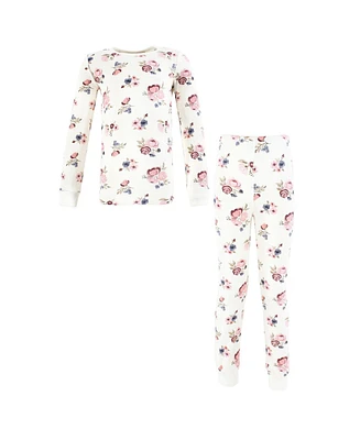 Hudson Baby Girls Thermal Long Underwear 2pc Set, Soft Pink, 18-24 Months
