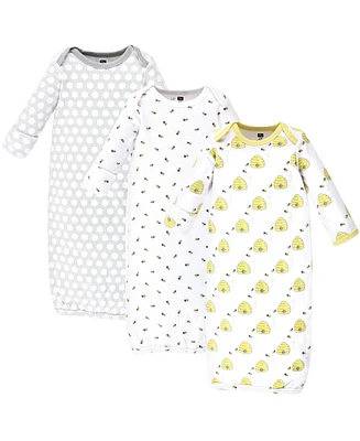 Hudson Baby Boys Unisex 3Pk Interlock Gowns