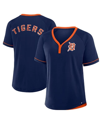 Fanatics Women's Navy Detroit Tigers Cooperstown Collection League Diva V-Neck T-Shirt