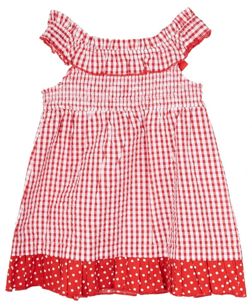 Rare Editions Baby Girls Cherry Seersucker Dress