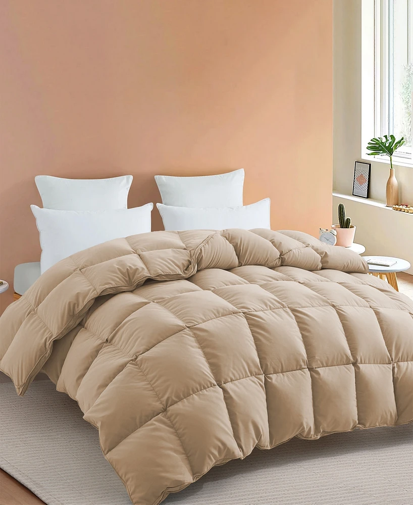 Unikome Heavyweight Goose Down Fiber Comforter, California King
