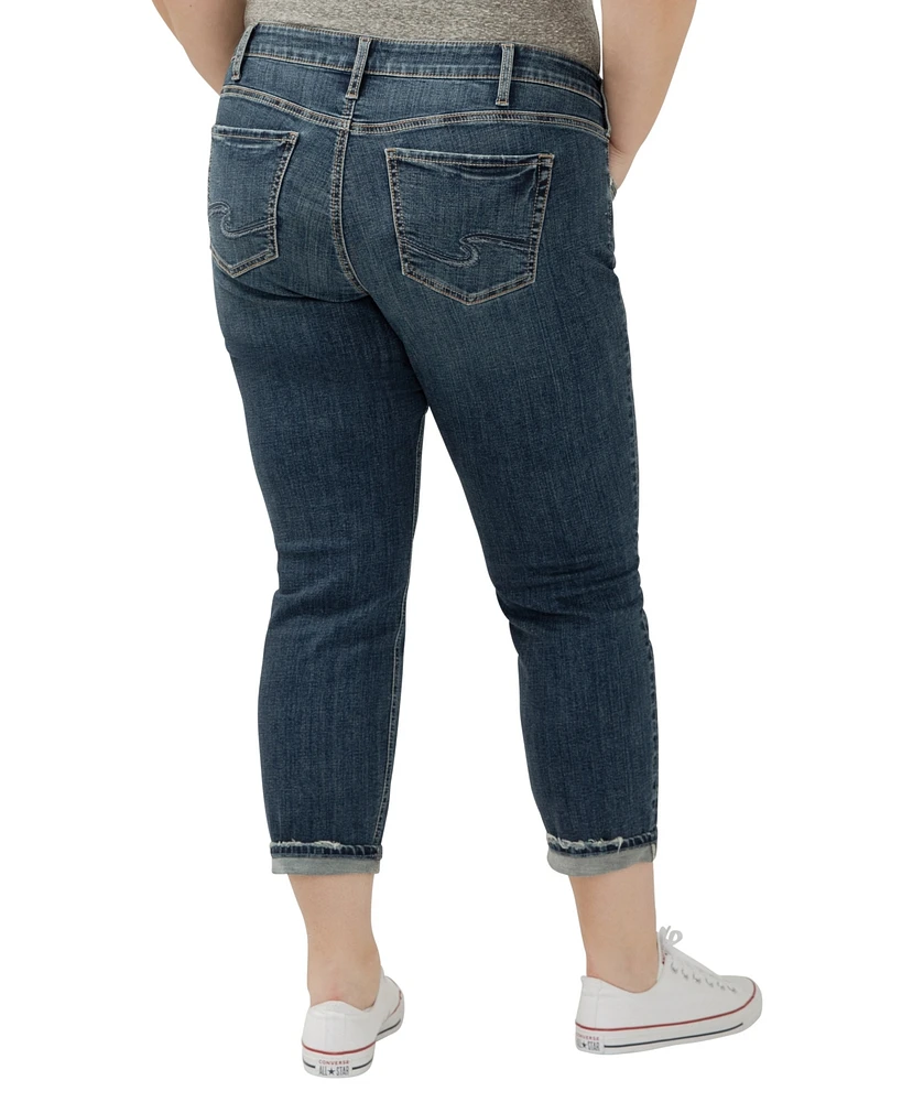 Silver Jeans Co. Plus Boyfriend Mid Rise Slim Leg