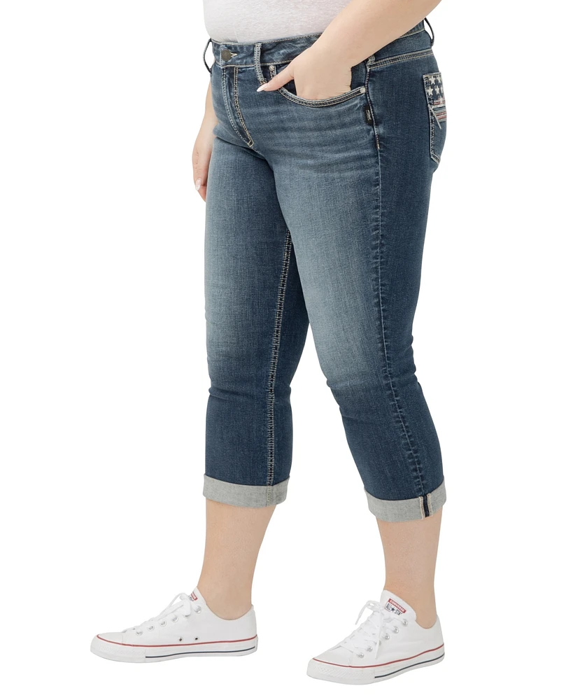 Silver Jeans Co. Plus Suki Mid Rise Curvy Fit Capri
