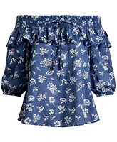 Lauren Ralph Lauren Women's Floral Voile Off-the-Shoulder Blouse