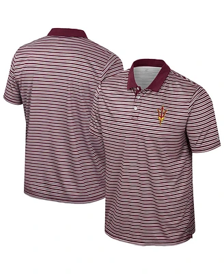 Colosseum Men's Maroon Arizona State Sun Devils Striped Polo Shirt