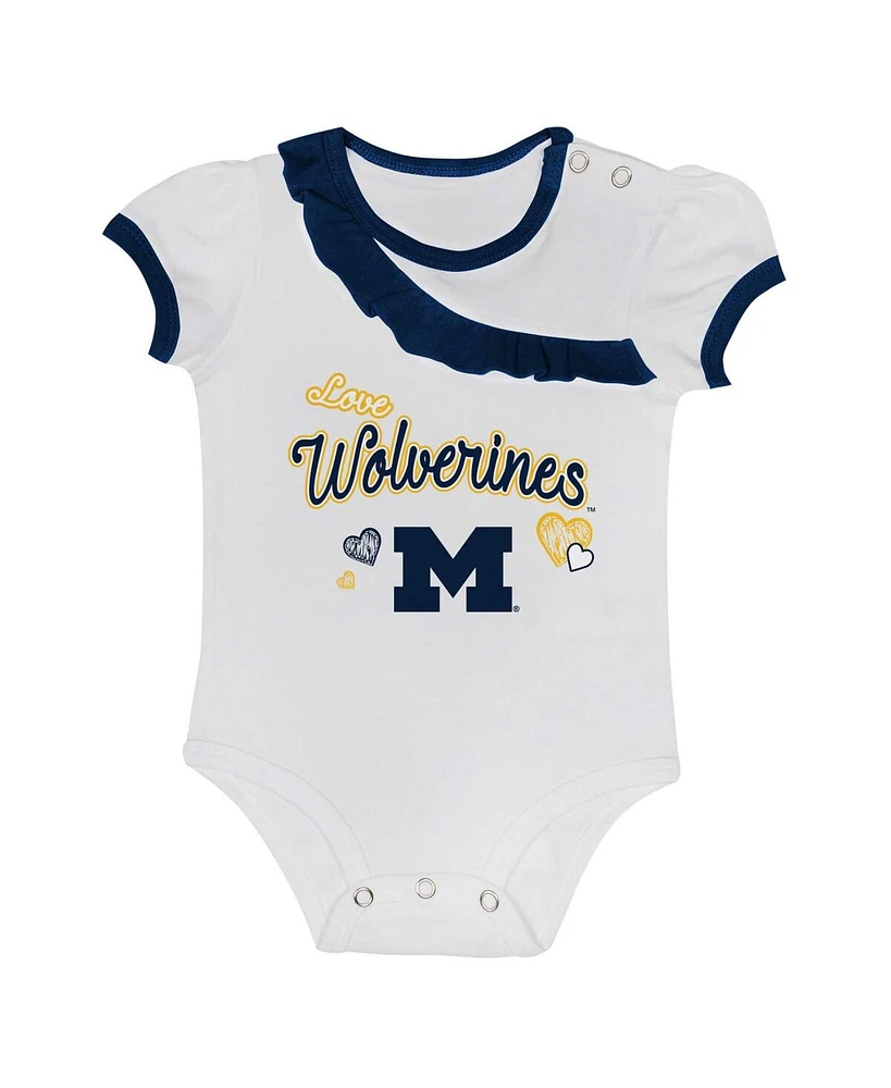 Outerstuff Baby Boys and Girls 2-Piece Michigan Wolverines Love My Team Bodysuit and Skirt Set