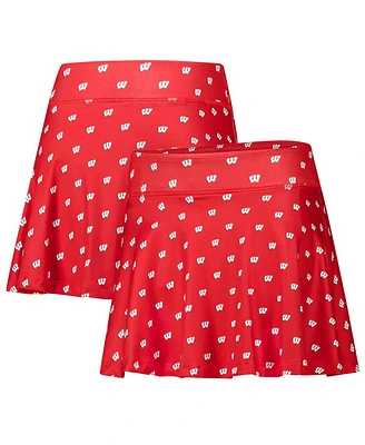 ZooZatz Women's Red Wisconsin Badgers Allover Print Flowy Skirt