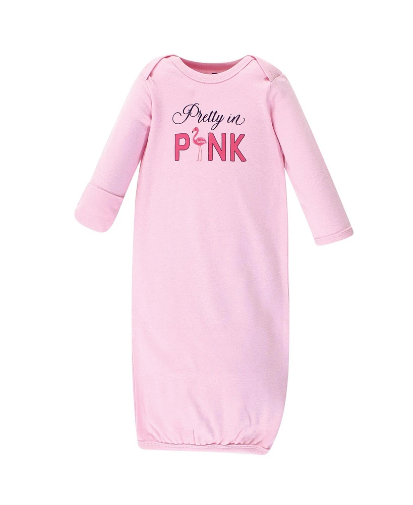 Hudson Baby Girls 4Pk Interlock Gowns