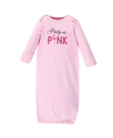 Hudson Baby Girls 4Pk Interlock Gowns