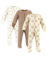 Hudson Baby Boys Cotton Sleep and Play, Brave Lion, Newborn