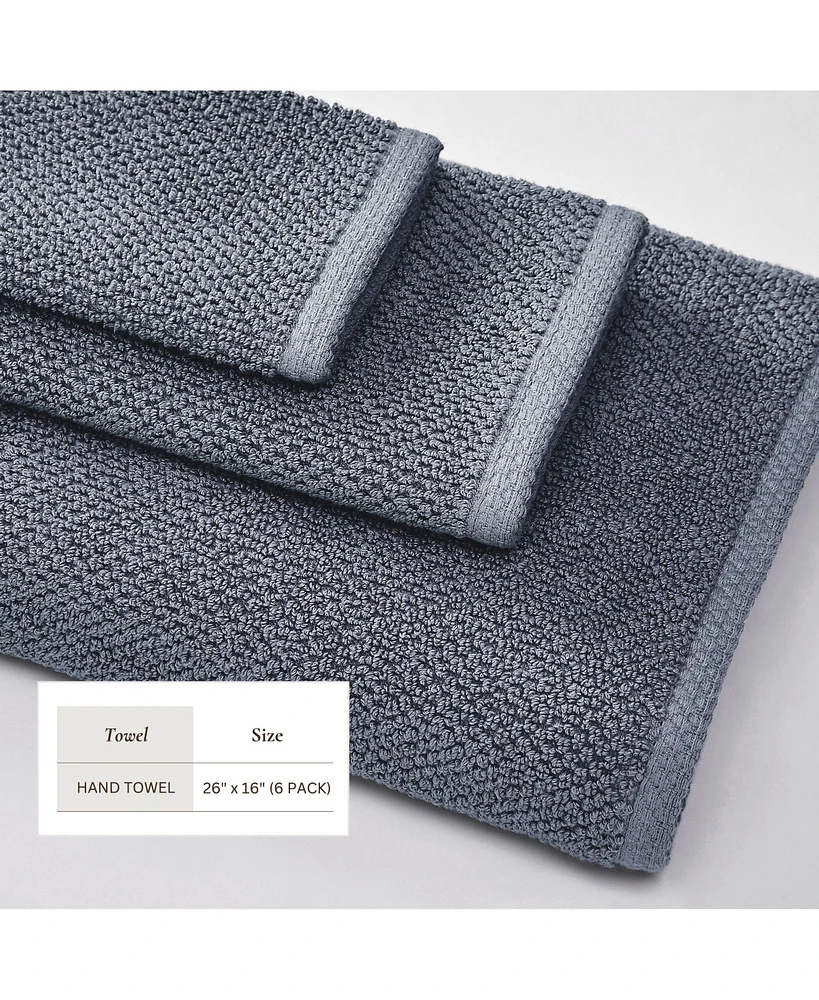 Linery & Co. Cotton Textured 6-Piece Hand Towel Set