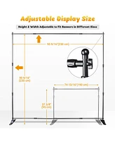 InstaHibit 8x8 ft Banner Stand Adjustable Telescopic Trade Show Display Backdrop