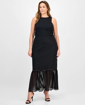 Adrianna Plus Shadow-Striped Dress