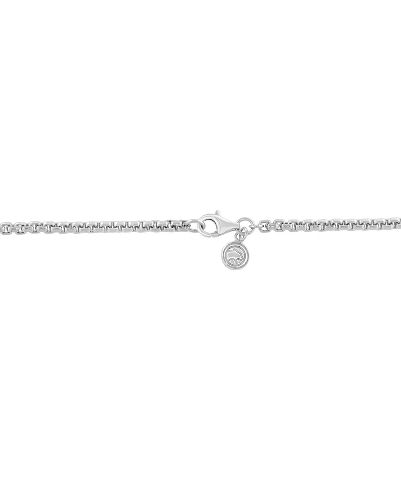 Effy Men's Sapphire Pave Dog Tag 20" Pendant Necklace (2-3/8 ct. t.w.) in Sterling Silver