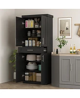 Homcom Kitchen Pantry with Doors and Drawer