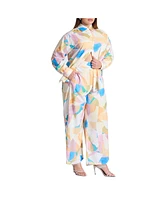 Eloquii Women's Printed Wide Leg Pant