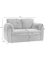Chenille Sofa Bed - Modern Convertible Couch with Plush Comfort and Durable Design for Living Room and Bedroom, (Blue)