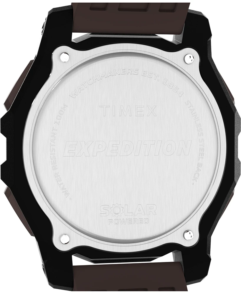 Timex Men's Chronograph Brown Silicone Watch, 49mm