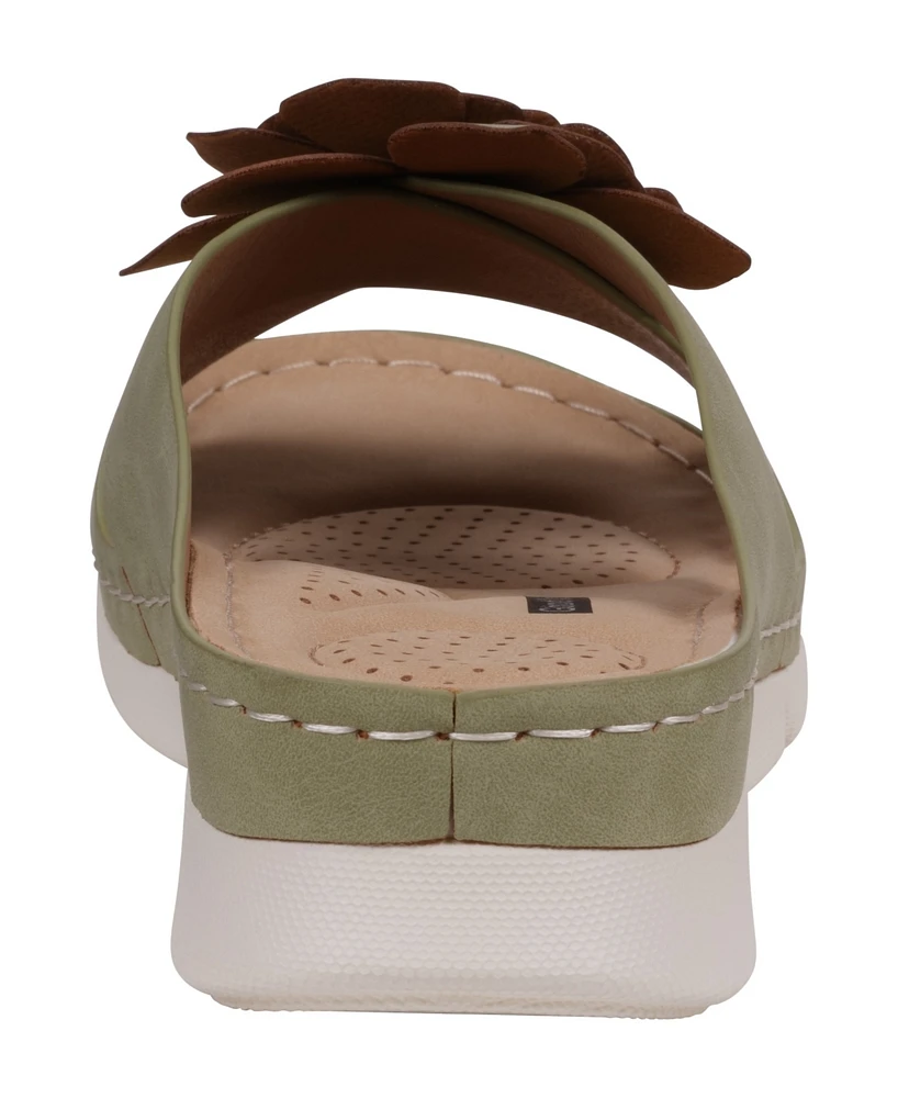 Gc Shoes Women's Claire Flower Rosette Comfort Sandals