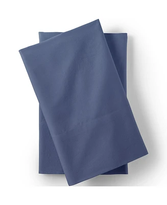 Lands' End Essential Garment Washed Cotton Percale Bed Pillowcases