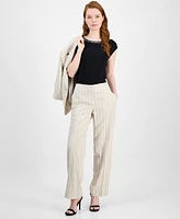 Kasper Women's Pinstripe Mid-Rise Straight-Leg Pants, Regular & Petite