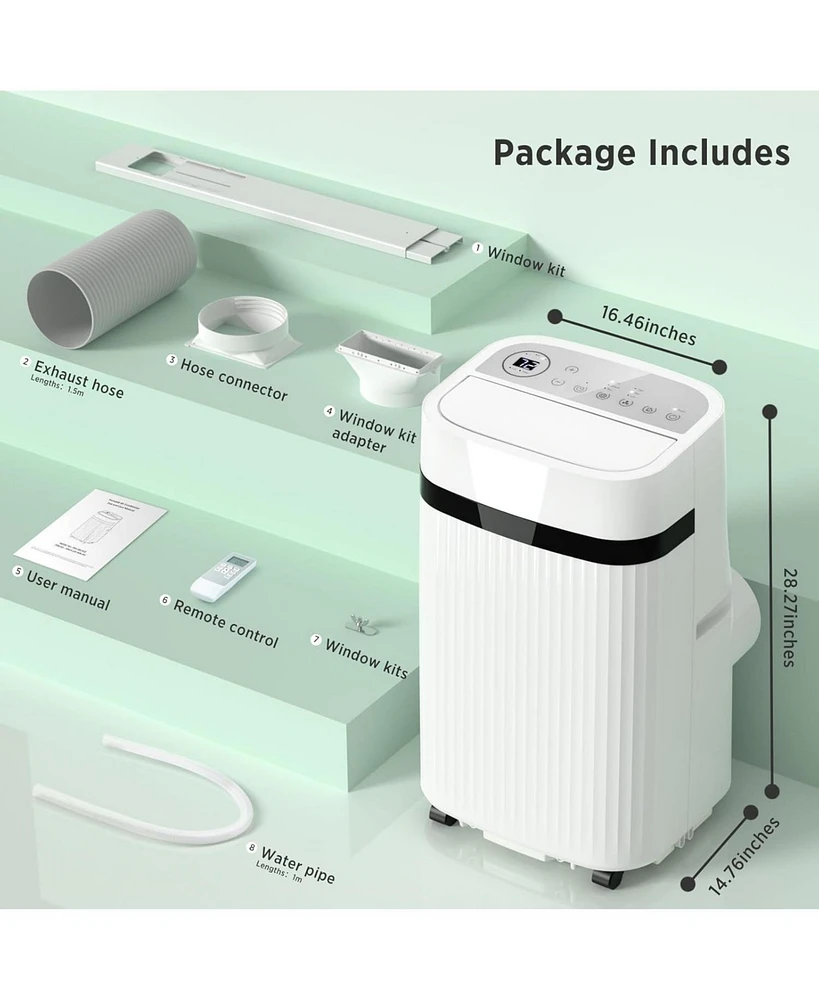 Zafro 12,000 Btu Portable Air Conditioners Cool Rooms up to 550 Sq.ft, 46dB Quiet, Portable Ac with Cool&Fan&Dehumidifier&Sleep, Remote Control for Ho