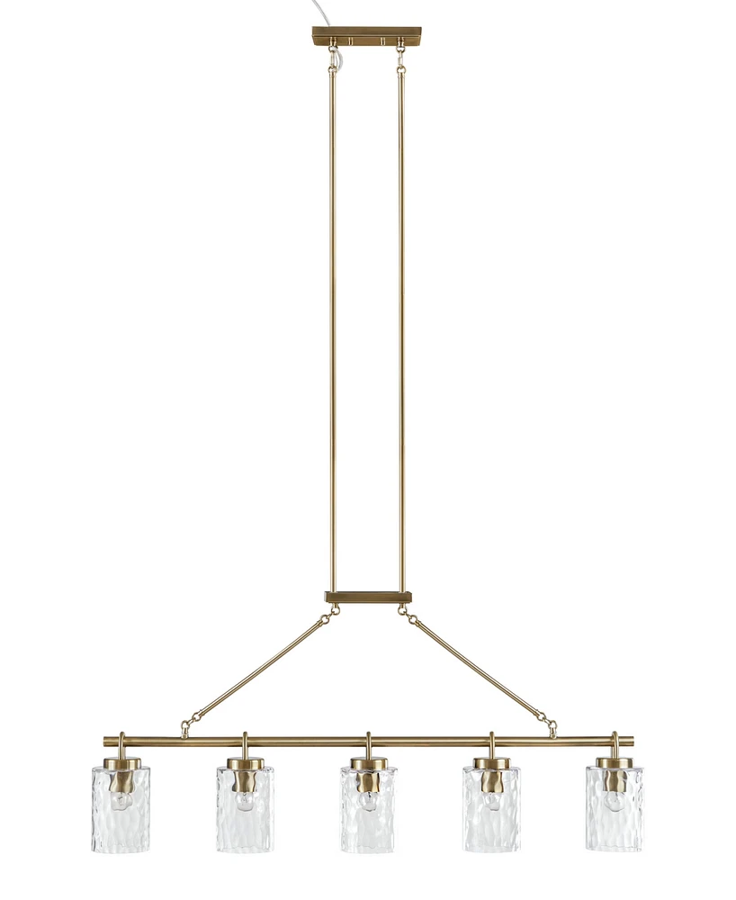 Ink+Ivy 77.5" Curiana 5-light Linear Iron Chandelier