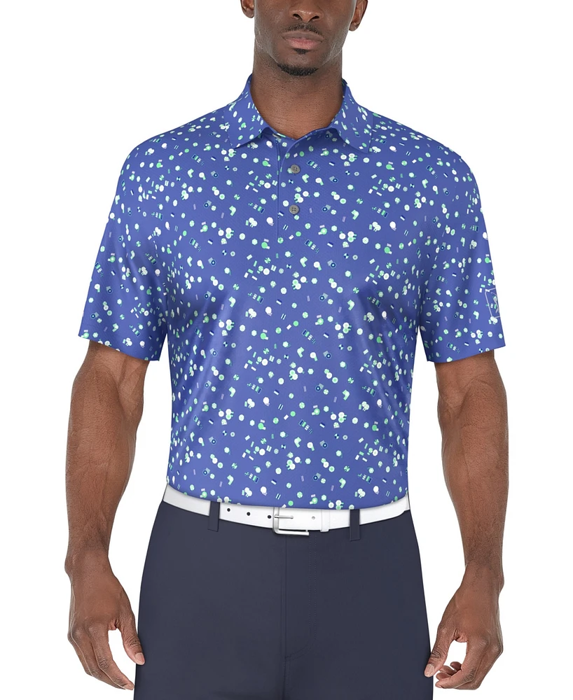 Pga Tour Men's Umbrella Graphic Polo Shirt