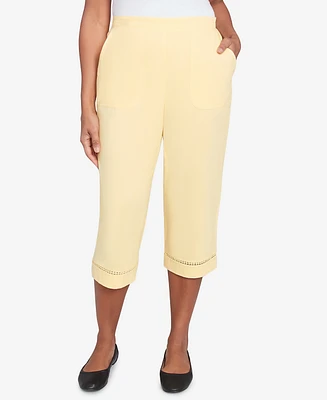 Alfred Dunner Rise & Shine Lace Dotted Trim Capri