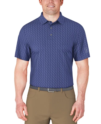 Pga Tour Men's Short Sleeve Pineapple Print Conversational Golf Polo Shirt