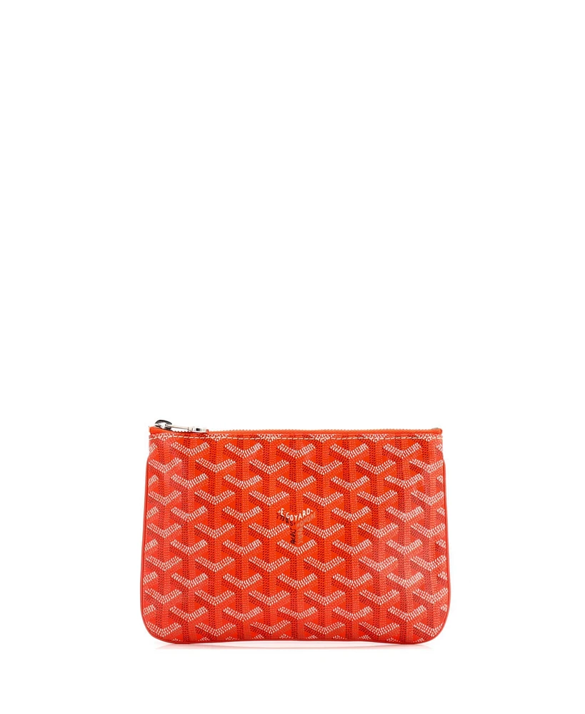 Pre-Owned Goyard Mm Senat Zip Pouch Coated Canvas