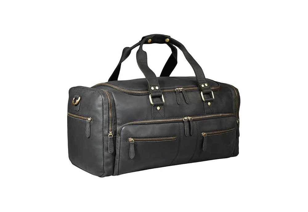 Luxorro 100% Full Grain Leather Duffel Bag - Only Duffel You will Need