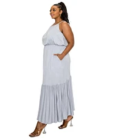 L I V D Plus Size Ameli Pocket Cami Maxi Dress