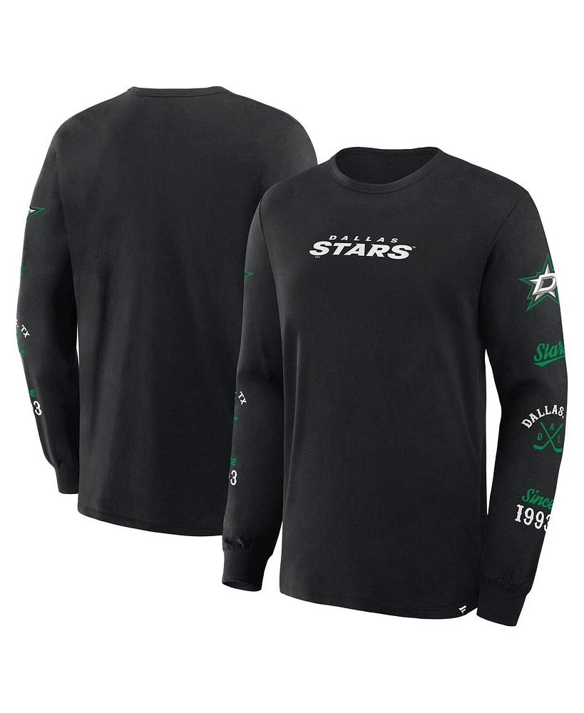 Fanatics Men's Black Dallas Stars Boxed Legacy Long Sleeve T-Shirt