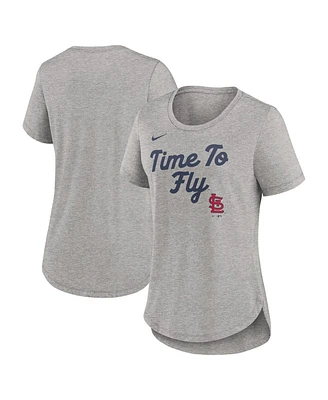 Nike Women's Heather Gray St. Louis Cardinals Script Tri-Blend T-Shirt