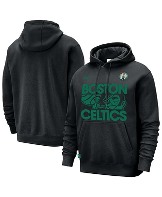 Nike Men's Black Boston Celtics Courtside Club Pullover Hoodie