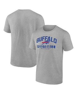 Fanatics Men's Heather Gray Buffalo Bills Screen Blocking T-Shirt