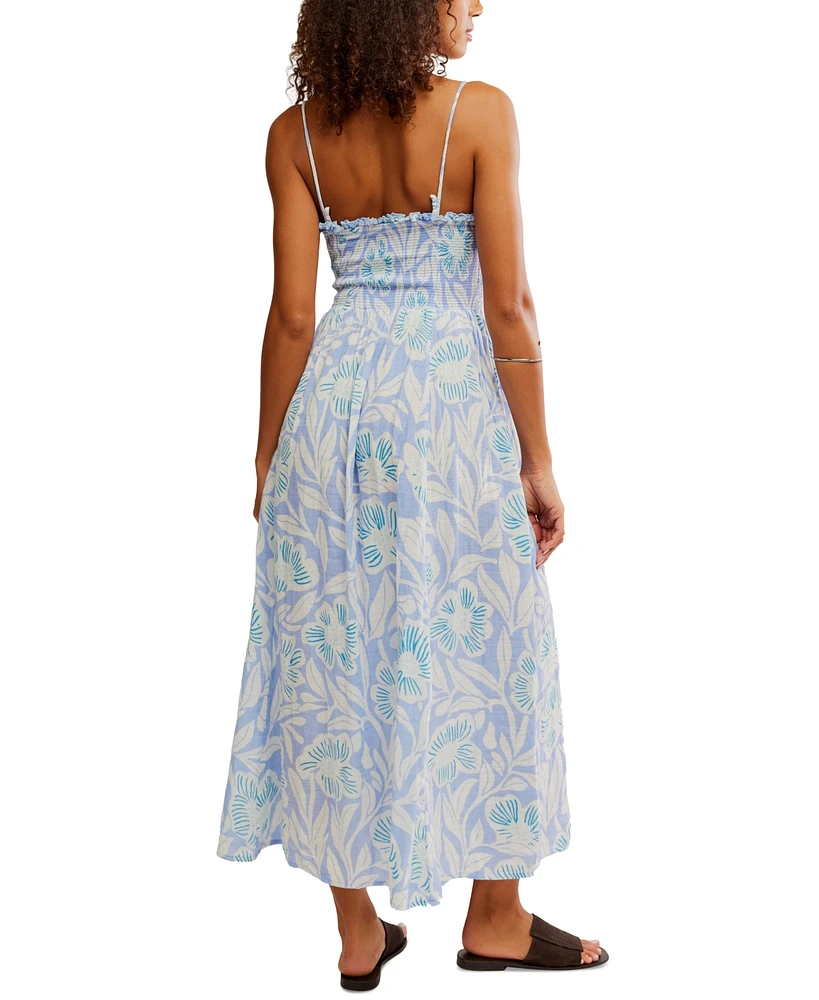 Free People Women's Sweet Nothings Cotton Smocked Maxi Dress