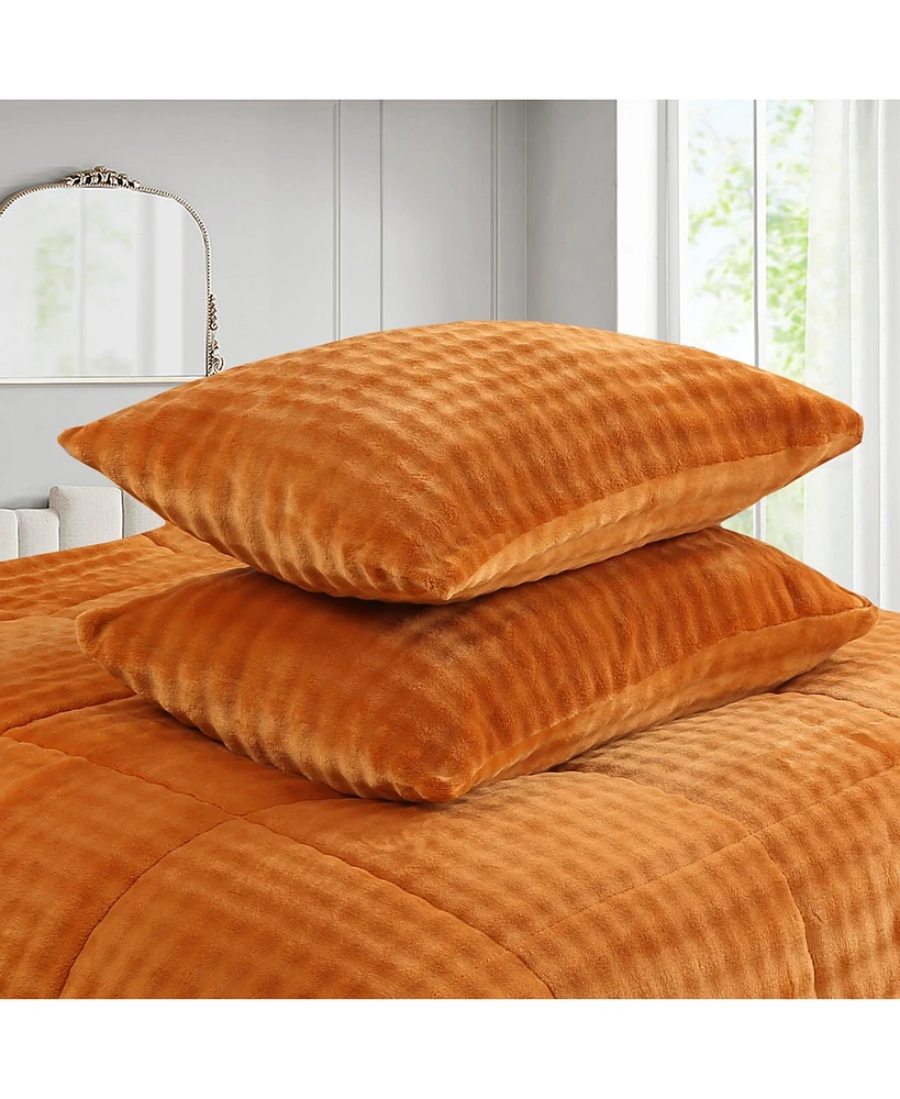 MarCielo Soft Flannel Bubble Comforter Set, 3-Piece Set – Fluffy Ultra Cozy, Warm, and Plush with 2 Pillowcase,King