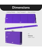 BalanceFrom Fitness Gymnastics Mat with Sectional Floor Balance Beam, Purple