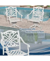 Patio Dinning Swivel Chair Set of 2 Outdoor Swivel Rocker Patio Chairs Bistro Chairs Outdoor Dining Chairs, White